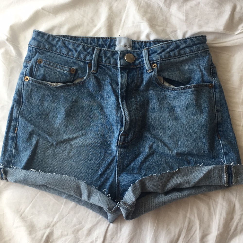 High waist jean shorts